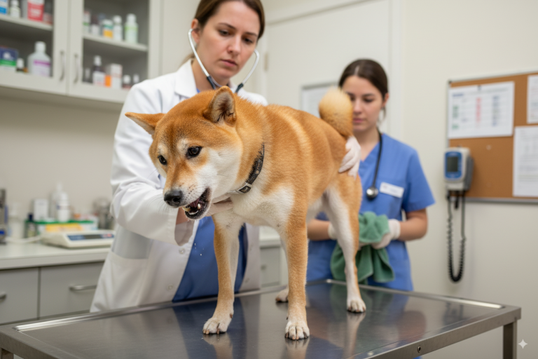 Chien qui tousse chez le vétérinaire
