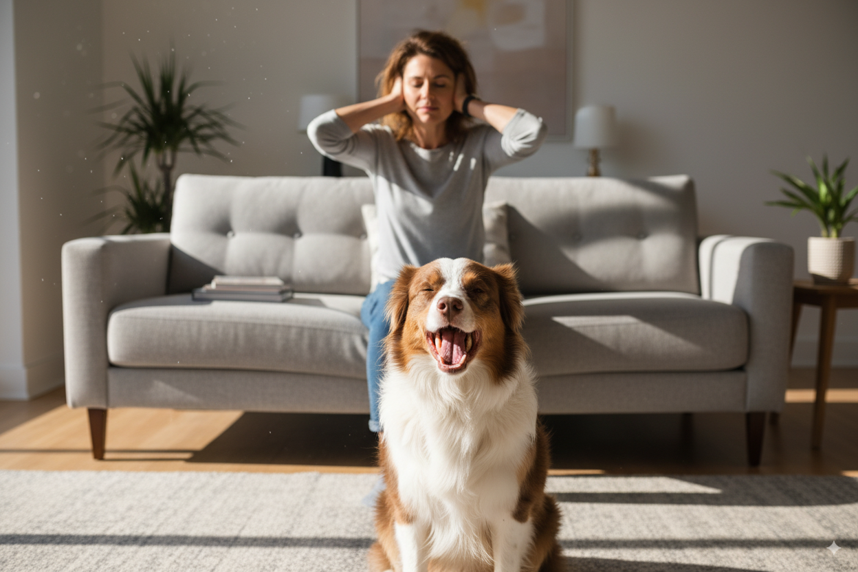 Propriétaire fatigué par les aboiements excessifs de son chien
