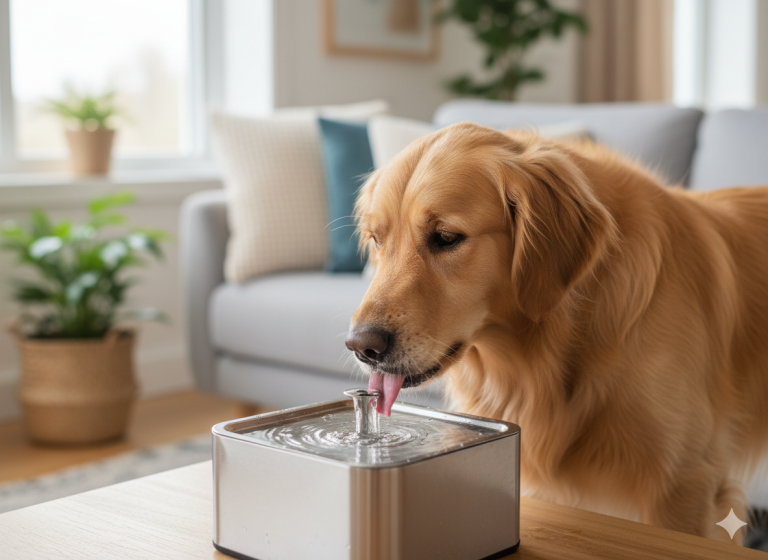 Chien qui ne boit pas assez d'eau